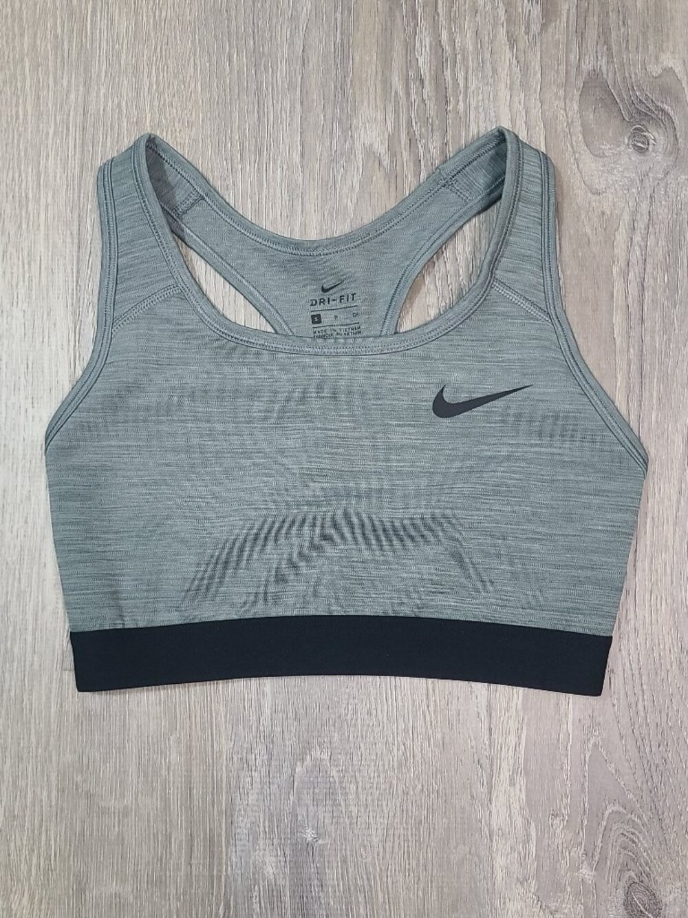Nike Heathered Gray Dri-FIT Classic Swoosh Racerback Sports Bra Size Small S
